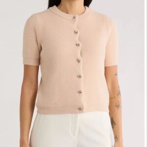 Muse Soft Pink Cardigan with Silver Accents Sz M